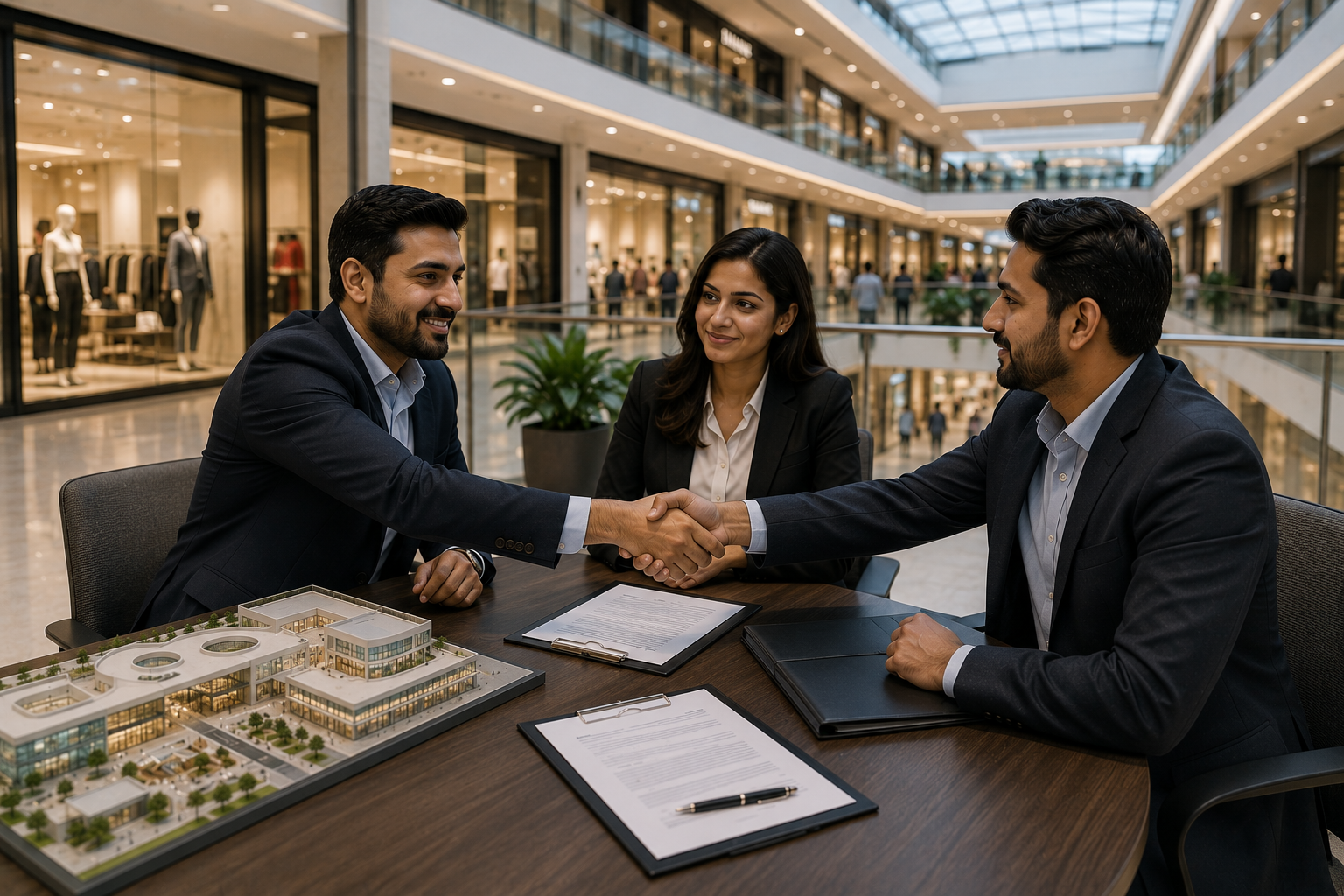 Leasing and tenancy agreement discussion in a mall environment