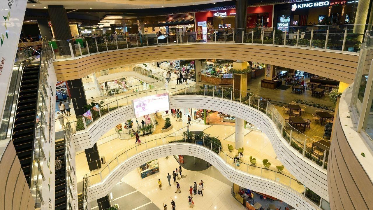 Shopping mall interior atrium